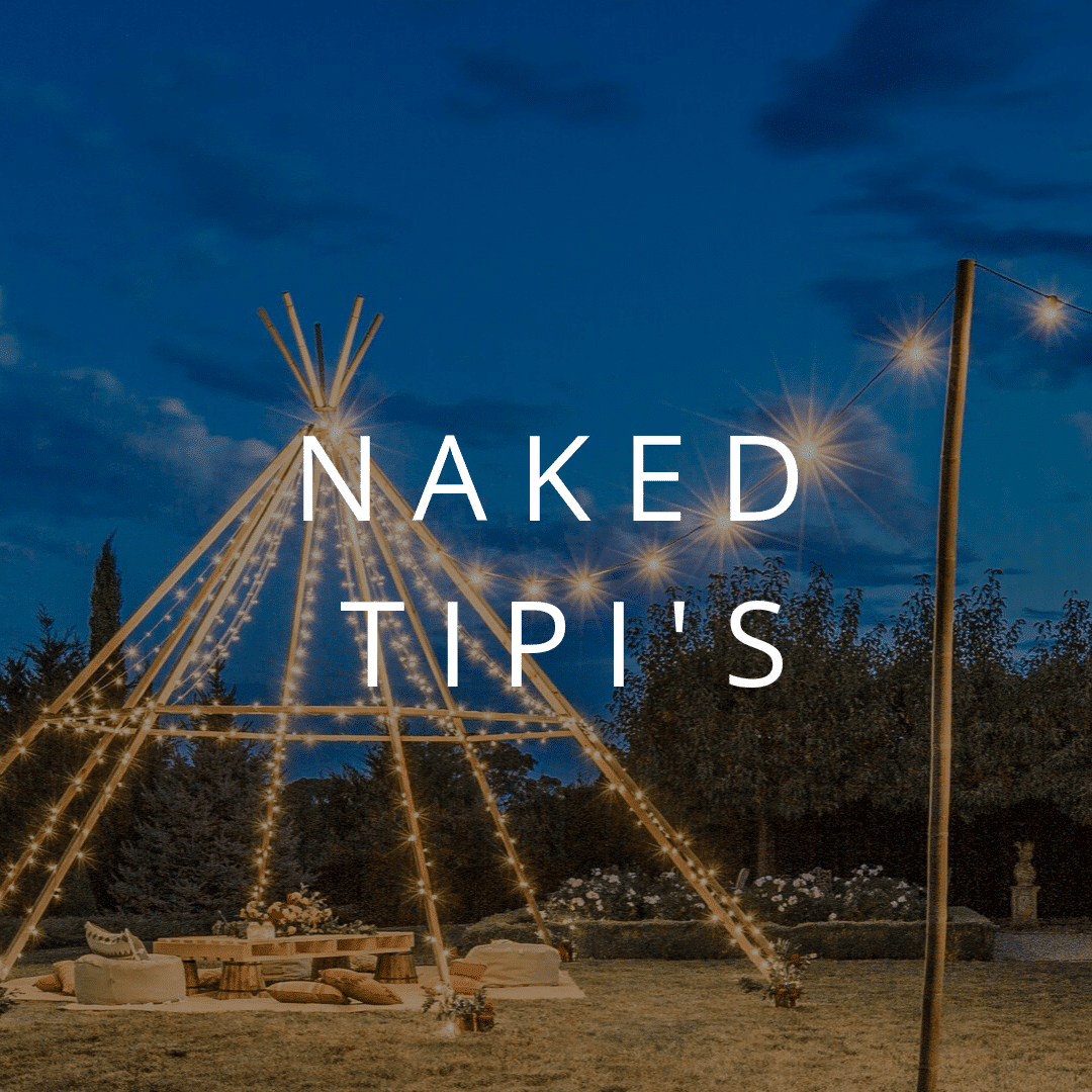 Button to view more information on naked tipi hire