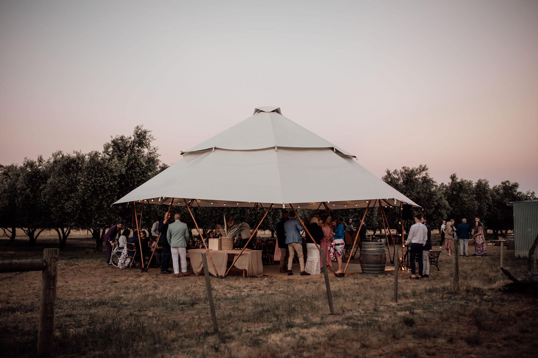 The yurt marquee set up at a wedding 