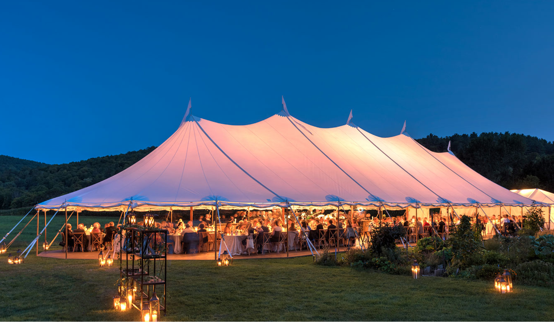 The sail cloth marquee showing our wedding packages